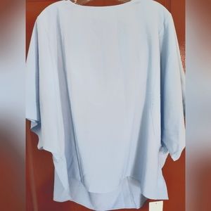 NWT gorgeous dolman-sleeved draped-back blouse, size L